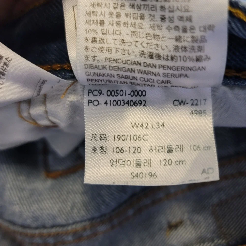 Levi's 501 Original Fit Jeans Mens 42x30 Blue Straight Leg Button Fly 00501-0000